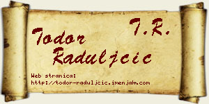 Todor Raduljčić vizit kartica